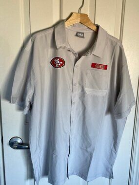 NEW CSA NFL Team San Francisco 49ers Short Sleeve Button Up Shirt XL Gray